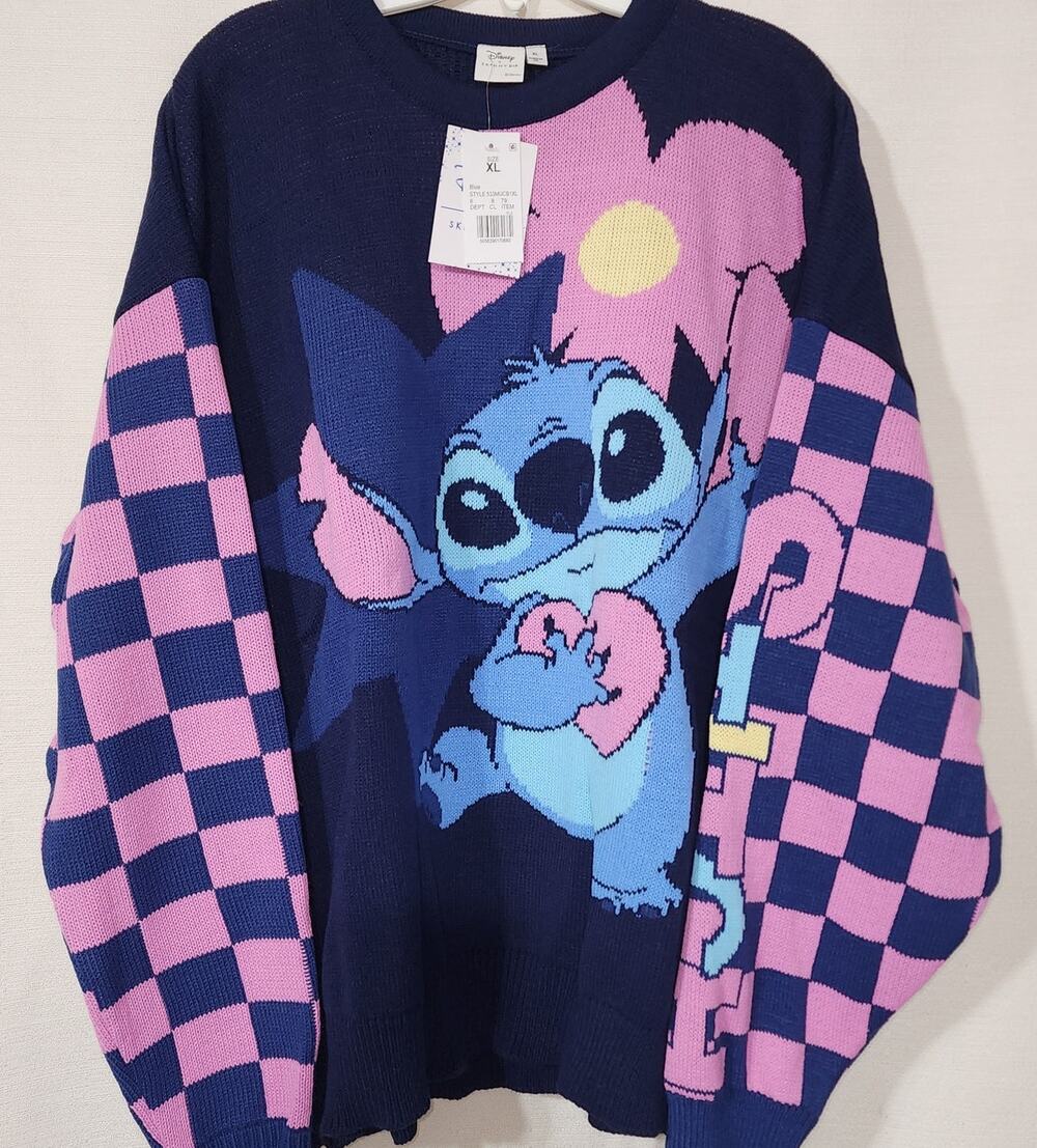 Stitch women's knitted sweatshirt size XL Disney skinny dip